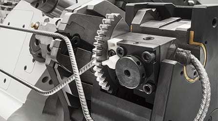 CNC wire bender for bending bars, flat, wire-wound resistors and steel rods