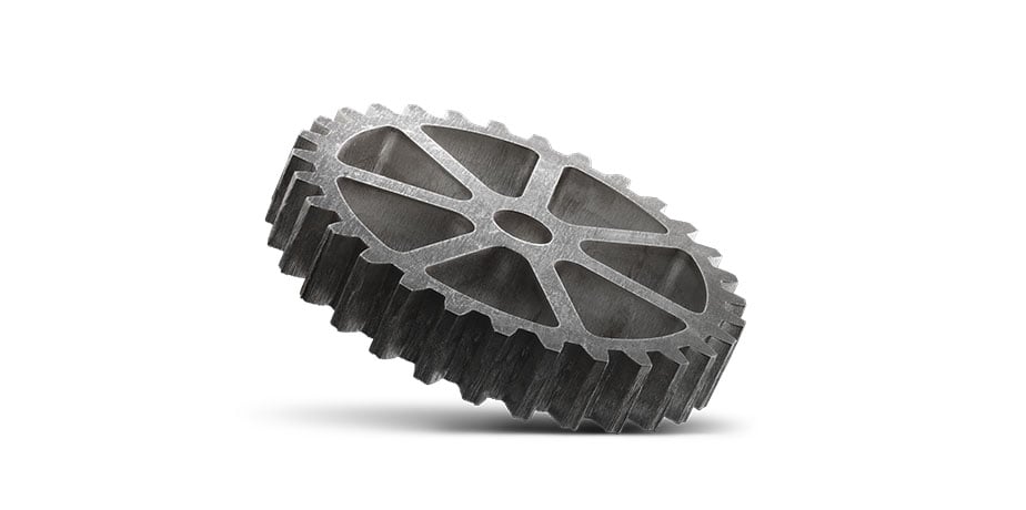 Toothed wheel made from very thick laser-cut sheet