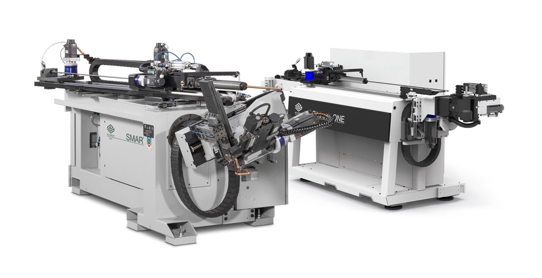 Tube benders with automatic set-up of tube bending equipment Tube benders with automatic set-up of tube bending equipment